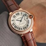 Cartier 18K Gold 42MM Mechanical Movement With Diamond Men's Watch affordable luxury watch replicas USA